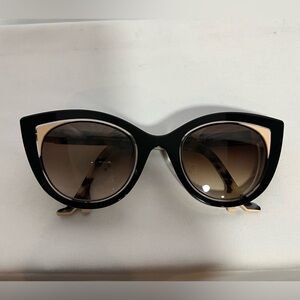 BOCCA Face A Face VIP 1 Black Tortoise Shell Cat Eye Leg Sunglasses